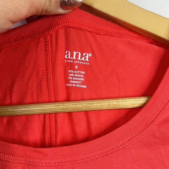 ANA Coral Scoop Neck Long Sleeve Tee‎ Shirt T Top Size Small - Picture 7 of 10